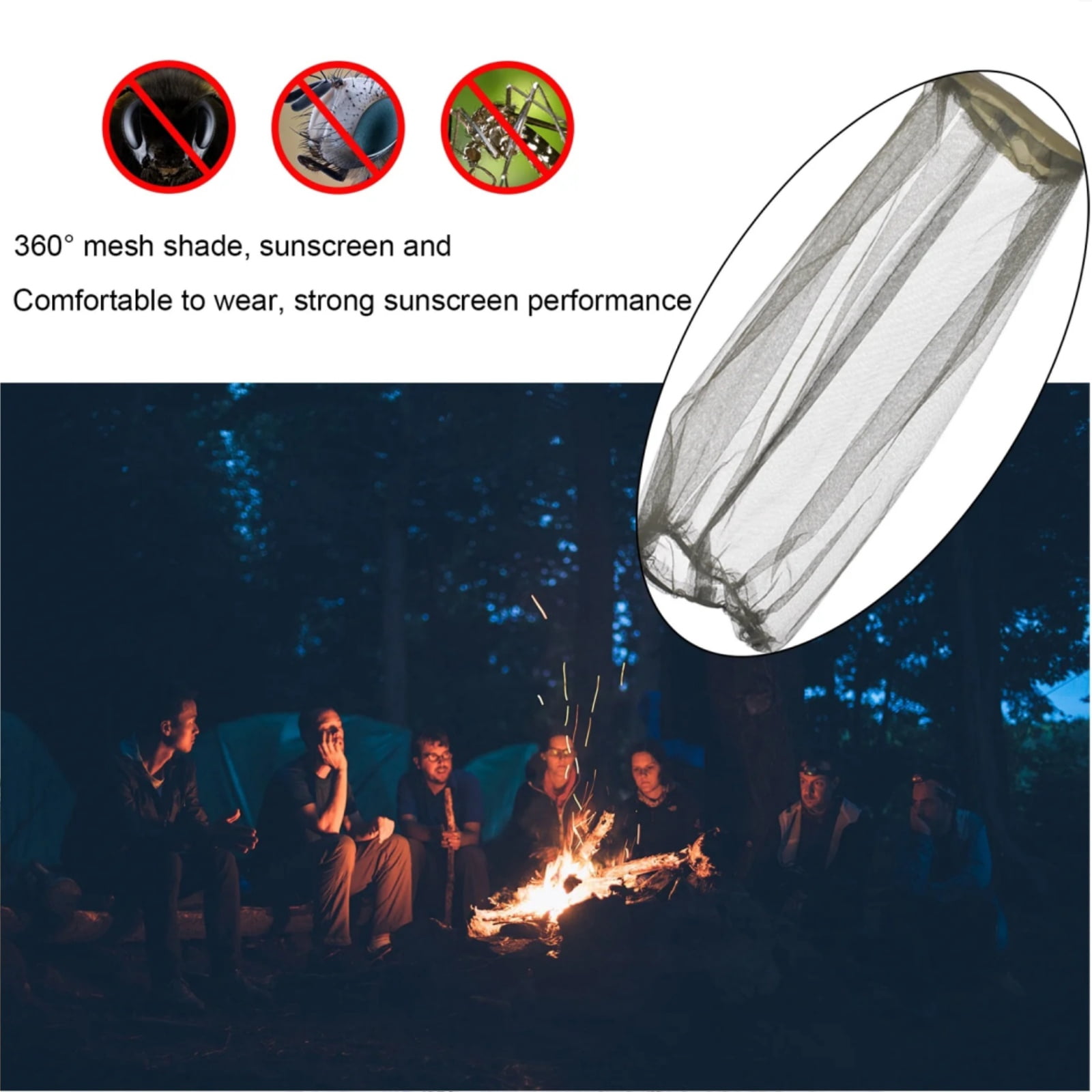 4 Pack Mosquito Netting for Outdoor Patio, Lightweight Outdoor Mosquito Screen Mesh DIY Size Adjustable for Patio Porch Garden Mosquito Head Net Mesh for Outdoors,Bug Net for Head Hiking Clearance