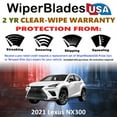 thumbnail image 2 of 2021 Lexus NX300 Beam Wiper Blades Wipers w/2yr Warranty (Set of 3) w/Rear Wiper, 2 of 5