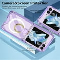 thumbnail image 2 of Compatible Clear Samsung Galaxy Z Flip 5 Case with Ring,Heavy Duty Anti-Fall Silicone Cute Cover Protective Phone Case for Samsung Z Flip 5 Case with Ring,Galaxy Z Flip 5 Case Slim Girls Purple, 2 of 14