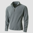 thumbnail image 2 of Zedker Mens Quarter Zip Pullover Long Sleeve Casual 1/4 Zip Sweatshirt Lightweight Solid Mock Neck Sweater Polo Shirts, 2 of 10