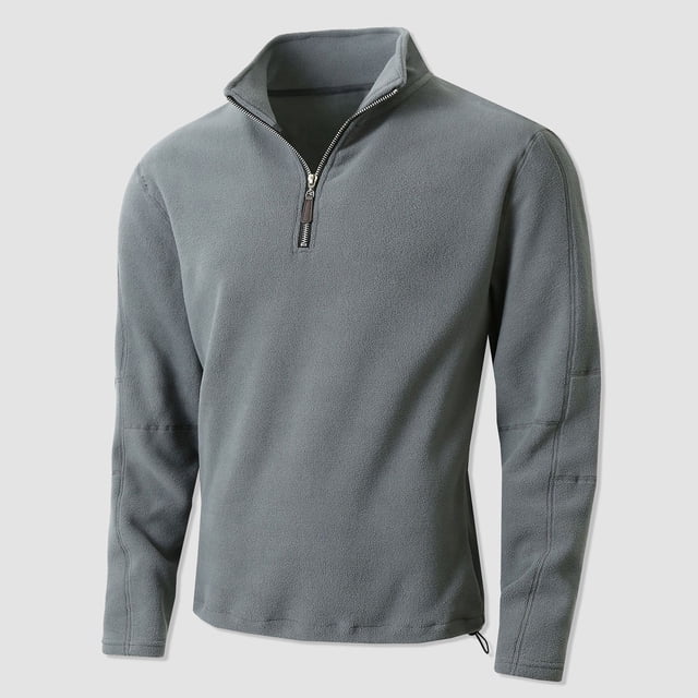 pstuiky camisas de manga larga para hombre, Camiseta de manga larga de polar con cuello alto y media cremallera para hombre, informal, a la moda, con cuello redondo y manga larga s