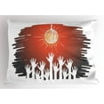 thumbnail image 1 of Rave Pillow Sham, Party Night Club Fun Concept Sketched with Human Hands Raised up Under Disco Ball, Decorative Standard Size Printed Pillowcase, 26" X 20", Multicolor, by Ambesonne, 1 of 2