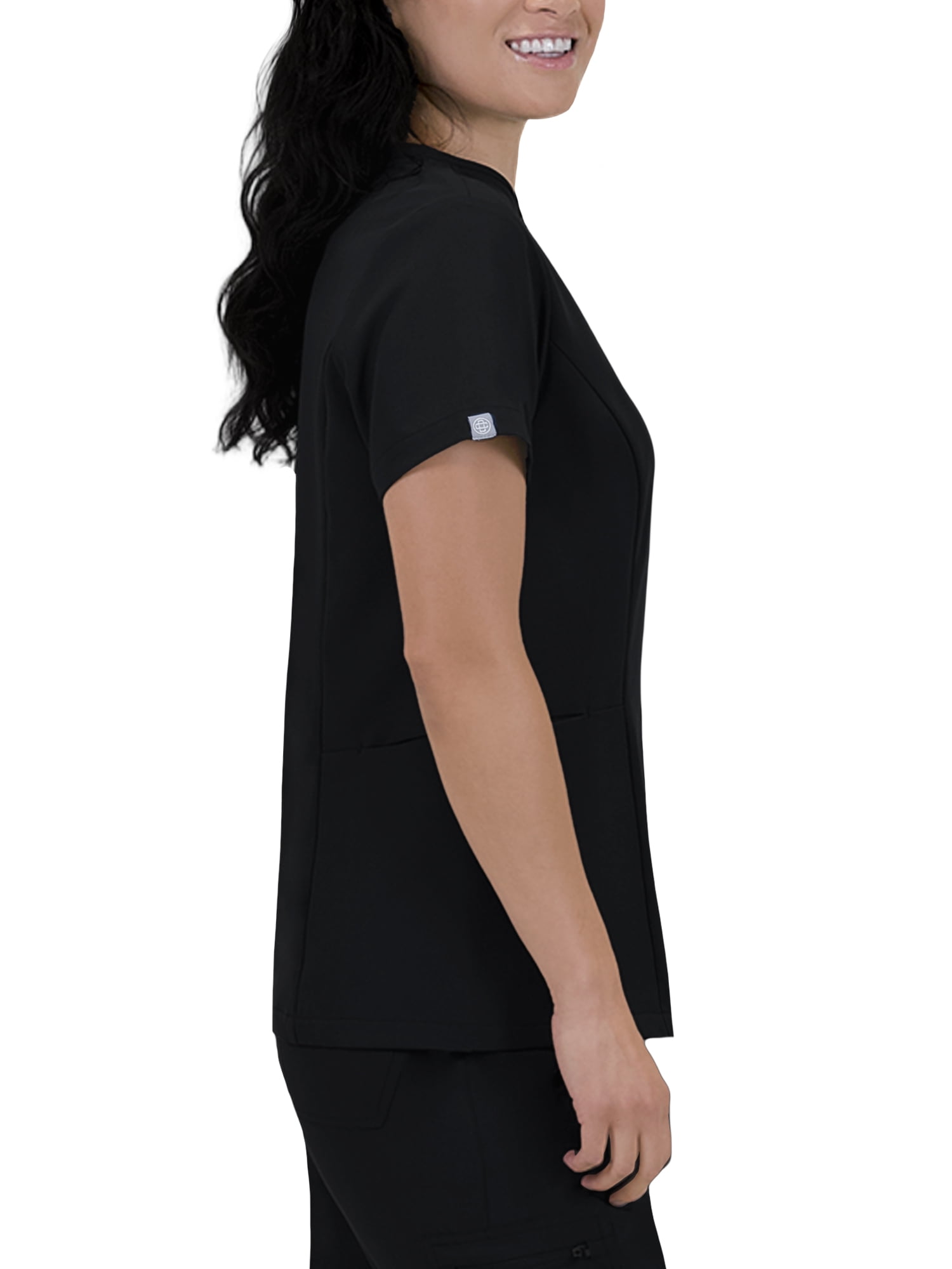 Doctor's Choice Elite -Rx Antimicrobial Fluid-Repel Women's Scrub Top, Black S - XXXL