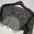 thumbnail image 4 of TINYSOME Women Rhinestones Mesh Long Sleeve T-Shirts See Through Hollow Fishnet Bikini Cover Up Crop Top Body Jewelry Clubwear, 4 of 19