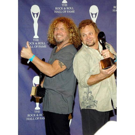 Michael Anthony Sammy Hagar Of Van Halen Inductees In The Press Room For Induction Ceremony Rock And Roll Hall Of
