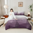 thumbnail image 3 of jejeloiu 3D Geometric Full Size Comforter Sets,White Purple Ombre Effects Bedding Comforter Set,Modern Minimalism Art Bedding Sets For Men Women,Super Cozy Room Decor Reversible,3pcs, 3 of 8