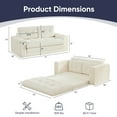 thumbnail image 2 of ZAFLY 2 in 1 Convertible Loveseat, Sleeper Sofa Bed, Floor Couch for Small Space - Beige, 2 of 6