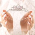 thumbnail image 3 of Crystal Girl Tiaras Silver Birthday Gift Crown Rhinestone Headband Tiara for Women, 3 of 4