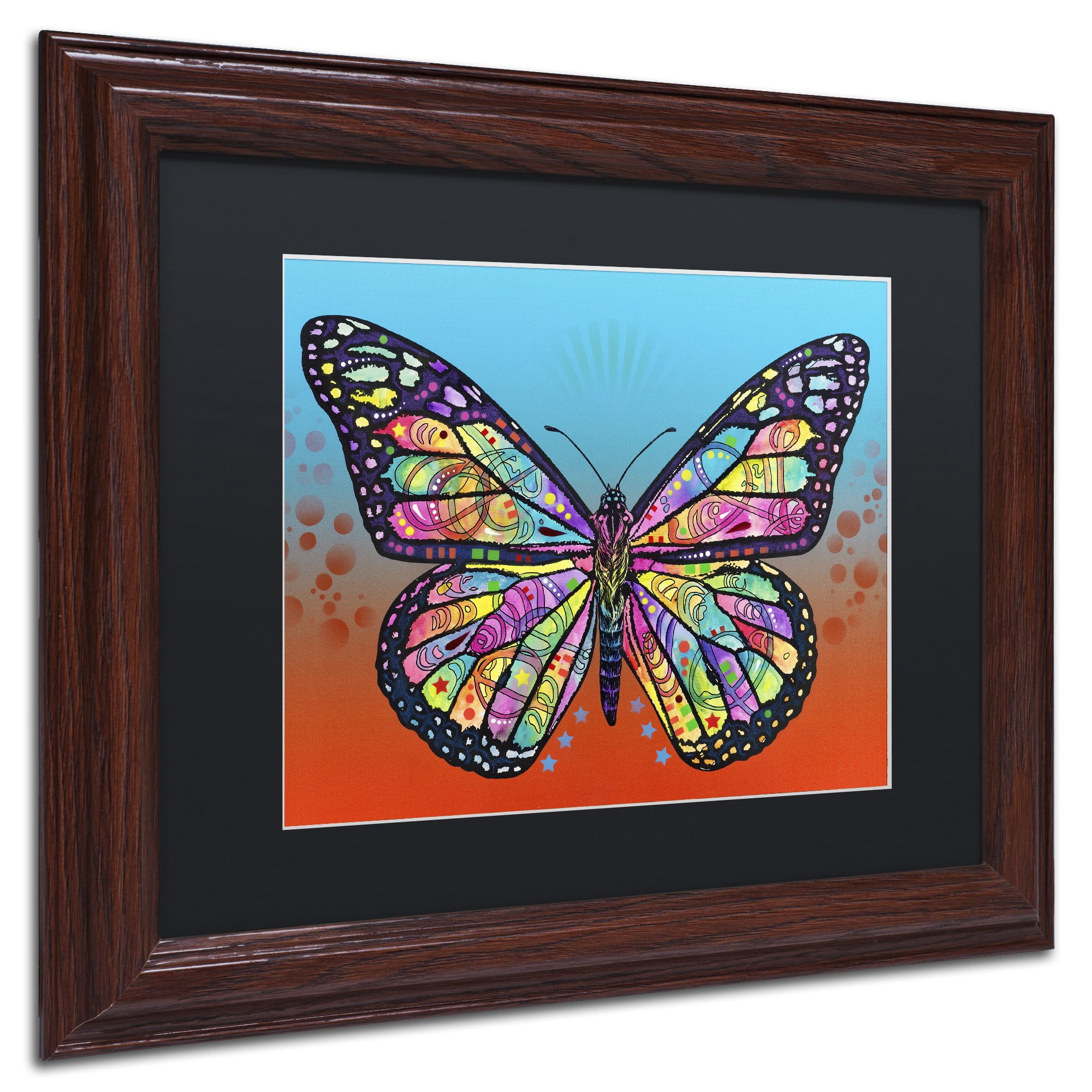 Trademark Fine Art 'Butterfly' Canvas Art by Dean Russo, Black Matte, Wood Frame