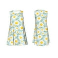 thumbnail image 3 of Bixox Daisies Flowers Print Women's Sleeveless A-Line Dress with Pockets, Casual Knee-Length Tank Dress for Summer-Medium, 3 of 7