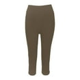 thumbnail image 5 of WEIWEN Capri Pants for Women Capris Leggings for Women Plus Size Summer Casaul High Waisted Stretchy Workout Yoga Cropped Pants Khaki, M, 5 of 8