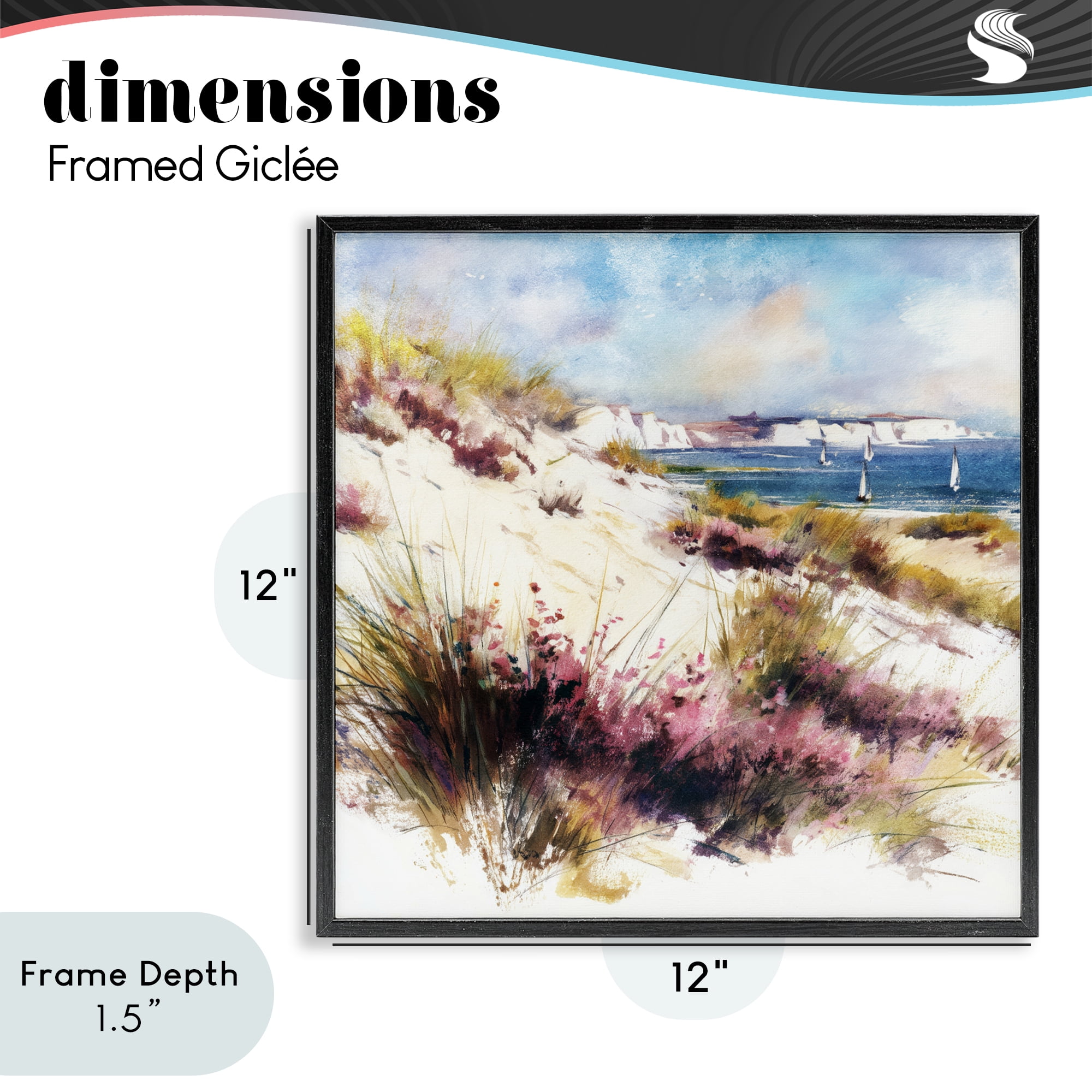 Stupell Industries Cliffs And Waters View Black Framed Giclee Art, design by Svetlana Aleynikova
