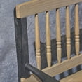 thumbnail image 3 of Larry Outdoor Rustic Acacia Wood Bench with Shelf, Gray and Black, 3 of 6