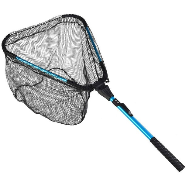 Rongmo Triangle Foldable Telescopic Rod Rubber Dip Net, Coated Floating Fishing Brail