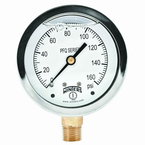 Manómetro Winters de 2,5 cm con esfera de 0-160 psi, 1,5% Acc Glicerin