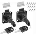 thumbnail image 1 of 2 Packs Drawer Lock with Keys,Cabinet Lock File Cabinet Lock for Drawer Cabinet Wardrobe Office Desk Letter Box (Black), 1 of 4