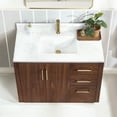 thumbnail image 4 of Vinnova San 42" Single Sink Wood Bath Vanity with Grain Stone in Natural Walnut, 4 of 16