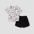 thumbnail image 4 of PatPat Girls 2 Pieces Outfits Love Heart Short Sleeve T-Shirt and Athletic Shorts Set Sizes 5-12, 4 of 6