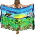 thumbnail image 5 of HAPPY BAY Women's Beachwear Summer Beach Bikini Wraps Sarong Wrap Skirt Swimsuit Swimwear Coverups Bathing Suit Swim Cover ups for Womens One Size Teal, Floral, 5 of 5