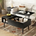 thumbnail image 2 of EDX Modern Lift Top Coffee Table with Hidden Storage Compartments, Adjustable Shelves for Living Room, Small Spaces, Black Grain, 2 of 10