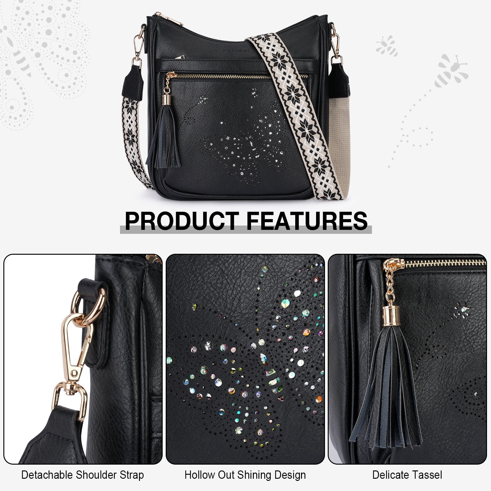 APHISON Ladies Crossbody Bags Lightweight Shoulder Bags, Crossbody Purse With Adjustable Strap For Daily Life