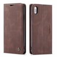 thumbnail image 5 of iPhone XS Wallet Case, iPhone X Case,Shockproof Premium Leather Magnetic Flip Folio Stand Protective Cover,Coffee, 5 of 5