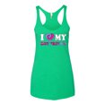 thumbnail image 2 of Wild Bobby, I Love My Boyfriend Tie Dye Pop Culture Tri-Blend Racerback Tank Top, Envy, Small, 2 of 3