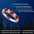 thumbnail image 2 of Gem Stone King 18K Rose Gold Plated Silver Red Garnet and Pink Lab Grown Diamond Wedding-Bands Ring for Women | 0.96 Cttw | Round 3.5MM | Gemstone January Birthstone | Size 5, 2 of 6