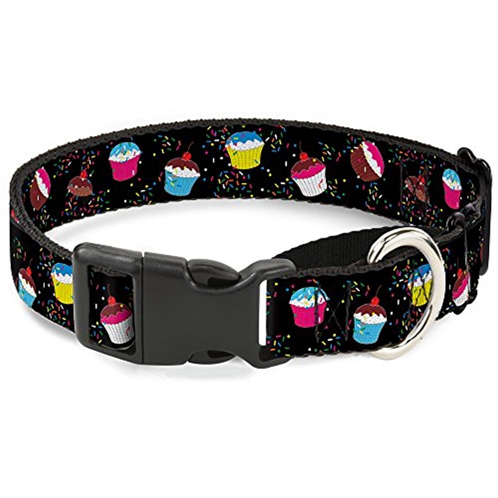 Buckle-Down Cupcake Sprinkles Black Multi Color Martingale Dog Collar
