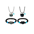 thumbnail image 1 of 4 Pzs De Gato Luminoso Pareja Conjunto De Joyas Regalo Xtellar negro, 1 of 4