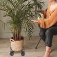 thumbnail image 3 of Planter Holder Flower Pot Rack with Wheels Sturdy Construction Strong Load-bearing Round Flower Pot Stand with Rolling Casters, 3 of 8