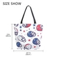 thumbnail image 5 of FORMRS Womens Canvas Tote Bag with Zipper Inner Pocket Shoulder Handbag, Cartoon American Football Helmets, 5 of 7