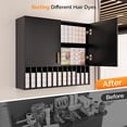 thumbnail image 5 of Salon Staion Hair Color Bar Organizers, Hair Color Rack, Barber Station Cabinet with Drawers & Adjustable Shelves, Wall Mounted Tube Storage Station for Salon Display, Black, 5 of 8