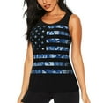 thumbnail image 2 of Haiem Navy Camouflage American Flag Workout Tank Tops for Women, Athletic Sports Slim-Fit Tank Tops, Compression Sleeveless Dry Fit Shirts,Athletic Shirt-Medium, 2 of 9