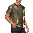 thumbnail image 4 of Camiseta de lentejuelas INSPIRE CHIC para hombres, camiseta metálica de manga corta para fiestas, camisetas brillantes de club a la moda, 4 of 5