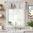 thumbnail image 2 of Spring Birds Valance Curtain for Windows Watercolor Bird Nest Eggs Pink Floral Leaf Plant Grey Plaid Rod Pocket Curtain Valances Short Window Treatments for Kitchen Bathroom Laundry 56 x 16 Inch, 2 of 9