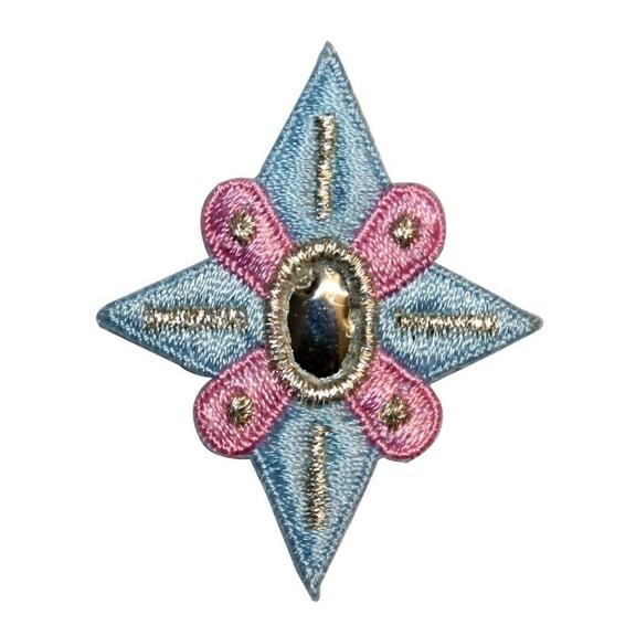 ID 8694 Reflective Diamond Star Patch Craft Symbol Embroidered Iron On Applique