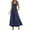 Navy, variant on Lenpel Women's Summer Dresses Mesh Spaghetti Strap Tie Shoulder Square Neck Pleated Tiered Midi Dress Flowy Casual Dresses