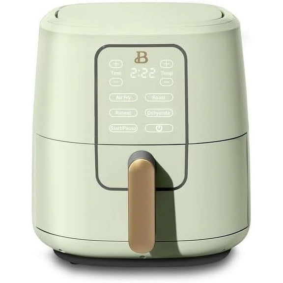 6 Qt Air Fryer with Turbocrisp Tech & Touch Display, Sage Green, Adjustable Temp