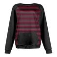 thumbnail image 5 of Wyzesi Chandails en Molleton d'Automne pour Femmes, Mode Décontractée Rayée, Couleur Unie, avec Poche, Col Rond, Manches Longues, Sweat à Capuche, Chandails en Molleton Roses pour Femmes TG, 5 of 5