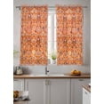 thumbnail image 2 of Boho Orange Curtains 54 Inch Length,Sheer Curtains for Bedroom Living Room Window Country Style Bohemian Floral Retro Tribal Rod Pocket Drapes Kitchen Curtains Small Half Window 42"x54" 2 Panels, 2 of 6