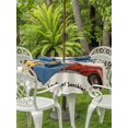 thumbnail image 3 of Outdoor Tablecloth with Umbrella Hole for Patio/Picnic/Party/Camping, Sunflower Truck Waterproof Table Cloth Round Cover Washable, Elegant Yellow Floral Summer Botanical (Dia 54"), 3 of 8