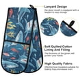thumbnail image 4 of Dailycode Double Sided Oven Mitt with Loop Heat Resistant Kitchen Long Potholders 7" x 35" Cartoon Sharks Underwater, 4 of 6