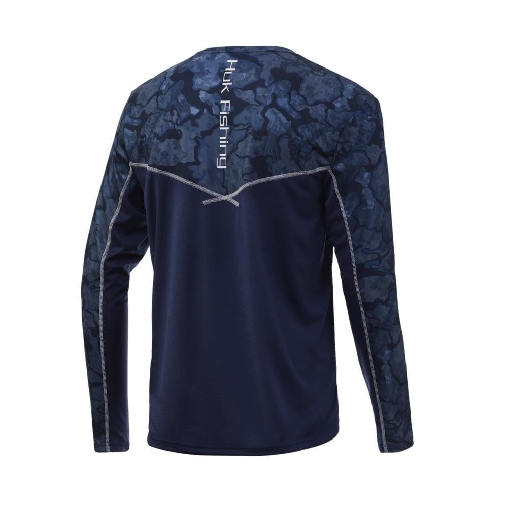HUK Men's Standard Icon X Long Sleeve, Performance Fishing Shirt, Night Owl, Small : HUK Men\u0027s Standard Icon X Pattern Long Sleeve