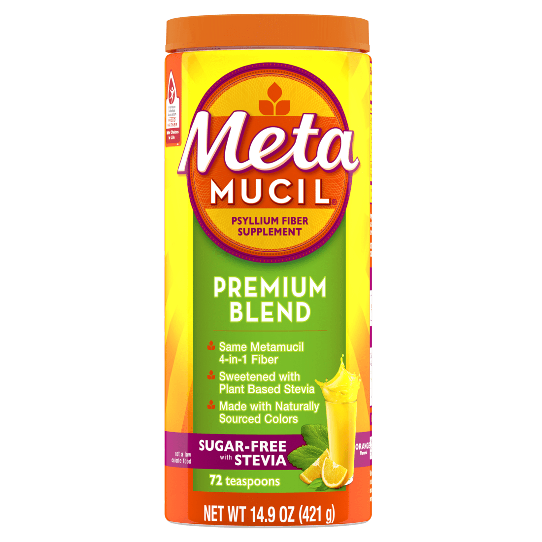 Metamucil Premium Blend, Psyllium Fiber Powder Supplement, Sugar-Free ...