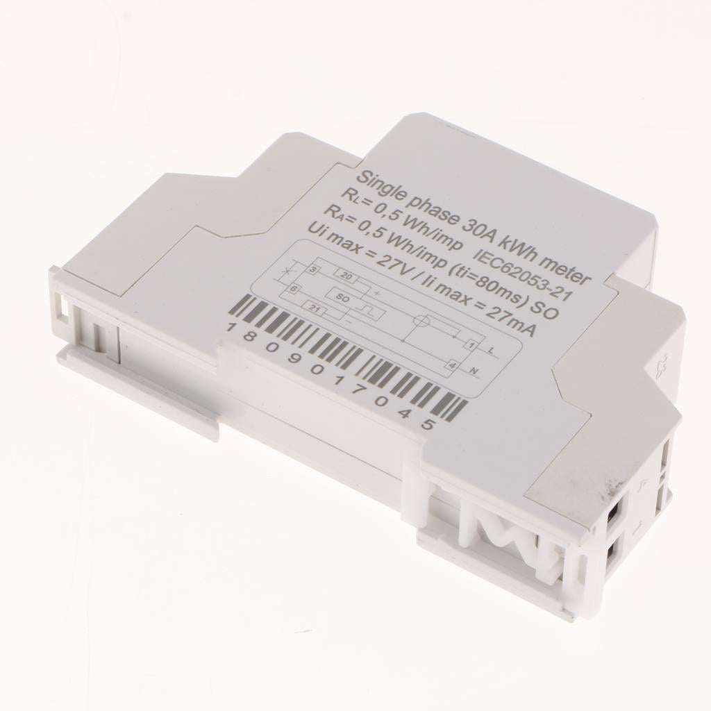 Miulika Single-phase Single-pole Wire Output KWh Counter DIN Rail Mounting - Electronic