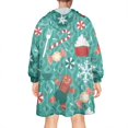 thumbnail image 2 of Wearable Oversized Blanket,Green Christmas Baking Pattern Wearable Blanket Hoodie for Adults,Cozy Hooded Blankets with Super Pockets,Super Warm Fuzzy Pullover for Women & Men, 2 of 6