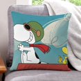 thumbnail image 1 of Snoopy Fundas de almohada de terciopelo con tema, regalos de funda de almohada, decoración para el hogar, cojín de lanzar, regalo de cumpleaños para fans y parejas. 50cm x 50cm., 1 of 6