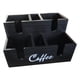 thumbnail image 2 of Organizador de barra de café con compartimentos, de madera, para guardar bolsitas de té y cápsulas. Negro, 2 of 9