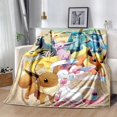 thumbnail image 1 of Pikachu Series Digital Printed Flannel Blanket Children'S School Lunch Break Blanket, 1 of 5
